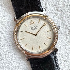 Seiko Credor 5A74-0190 18K Gold Lünette Quarz Dress Watch Japan