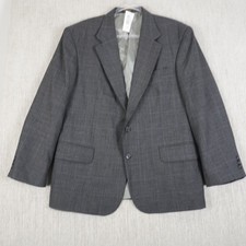 VTG Irvine Park Tweed Wool Blend Blazer Suit Sport Coat Gray 2 Button 42S