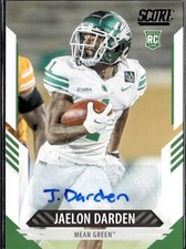 Panini Score Auto Autograph RC Jaelon Darden Mean Green North Texas Cowboys