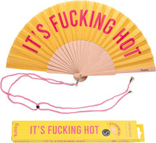 - Original Handheld Folding Fan with Message in English. Funny Wooden Fan. Origi
