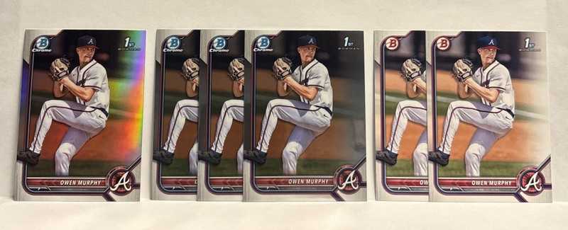 2022 Bowman Draft 1st Chrome (x3) & Refractor Owen Murphy lot #BDC-145  Braves