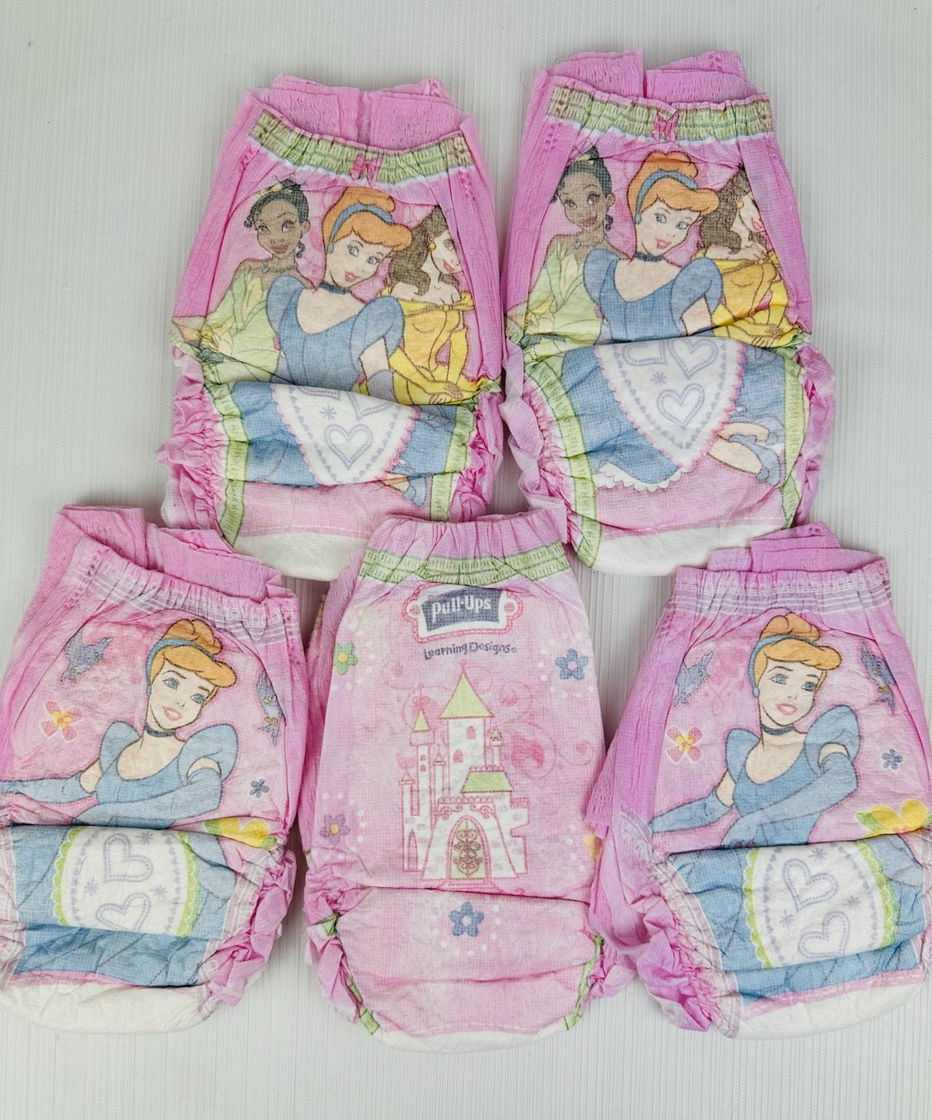 5 Vintage Disney Princess Huggies Pull-Ups Aurora / Belle Cinderella Tiana Dolls