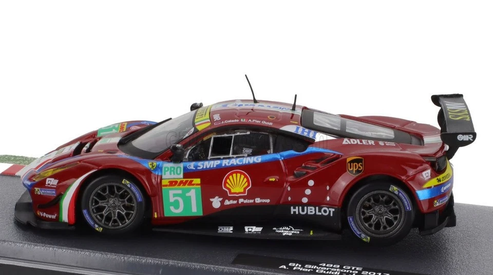 MODELLINO AUTO STATICO FERRARI 488 GT3 6H SILVERSTONE 2017 PIERGUIDI CALADO 1:43 - Immagine 3 di 4