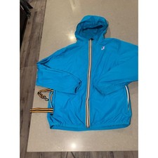 Giacca K Way bambino Le Vrai 30 blu con cappuccio nylon leggero poliammide taglia 14 anni