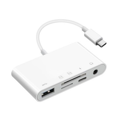 USB-C Hub Adapter 5 in 1 Type C Memory Card Reader For Micro SD SDXC CF SDHC OTG