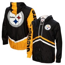 Pittsburgh Steelers Mitchell & Ness Undeniable Full-Zip Windbreaker Black