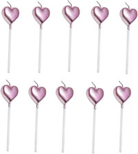 Candeline Compleanno a Cuore,10 Pezzi Particolari Candele Di Compleanno a Forma 