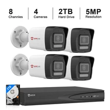 Anpviz 4K 8CH PoE Security Camera System 4×5MP Outdoor Cameras with Audio IP67