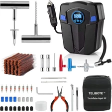 Repair Kit, Portable Air Compressor, Heavy Duty Flat Tire Repair Kit With 12V A