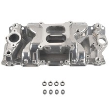 Dual Plane Polished Intake Manifold For 55-95 Sbc Small Block Chevy 350 400 Dual Plane Polished Intake Manifold For 55-95 Sbc Small Block Chevy 350 400