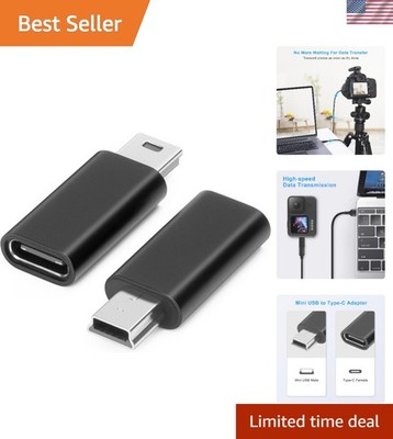 Versatile USB C to Mini USB Adapter 2-Pack - Ideal for Travel & Everyday Use