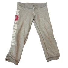 Vintage Abercrombie Fitch Montauk Capri Sweatpants Y2K Spellout Grey RARE XS