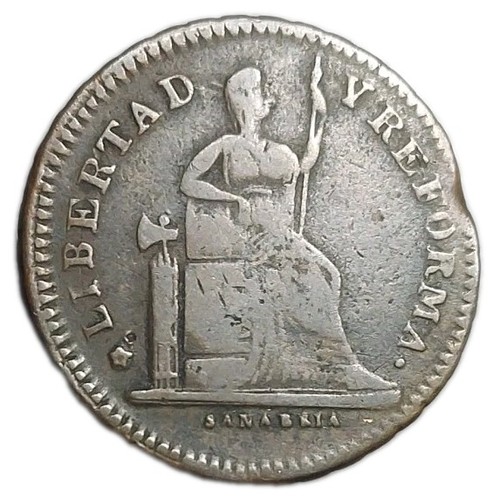 1863 Mexico SLP Un Centavo Details Coin San Luis Potosi S.L.P KM 390.1 Year Type