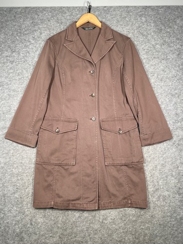 Laura Ashley, Laura Ashley giacca cotone vintage UK 10 marrone monopetto