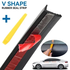 V-Type Rubber Trim Edge Seal Strip Car Front/Rear Side Windows Noise Insulation