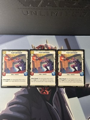 3x Fleet Lieutenant 240/252- Standard Star Wars Unlimited Spark Of Rebellion, NM