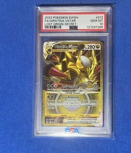 Giratina VSTAR (Secret) 212/196 Pokemon Lost Origin PSA 10
