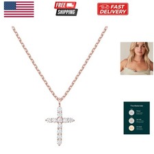 14K Gold Plated Cubic Zirconia Cross Necklace for Women  Cross Faith Pendant...