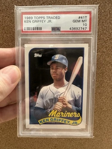 PSA 10 Ken Griffey Jr 1989 Topps Traded Rookie Card #41T RC Clean Slab