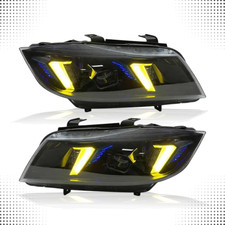 Bmw 3 Series E90 E91 328i 335i Snake Eye Dual Color Led Headlights 2006-2011