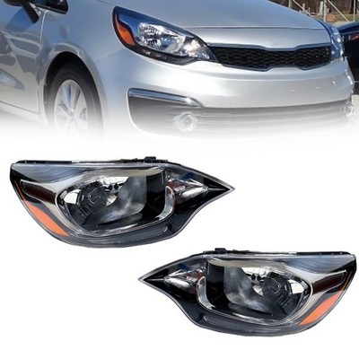2pcs Headlight Left&Right Side Set For 2012-2017 Kia Rio Sedan Halogen Assembly