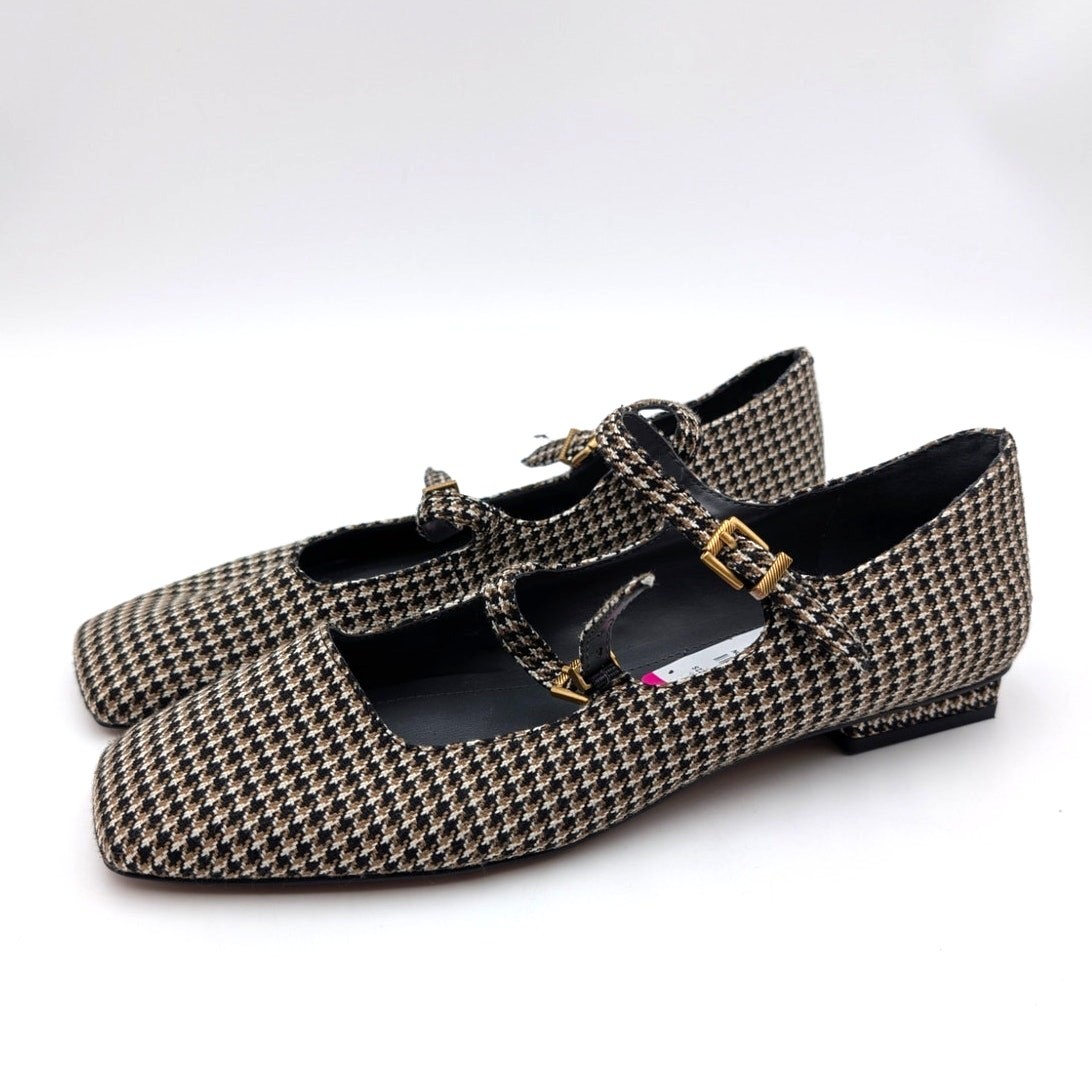 Franco Sarto Tayana Flats Women's Houndstooth Black Size