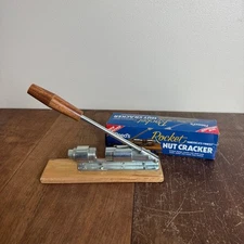 Reed's Rocket Nut Cracker Made in USA Metal Wood Handle with box