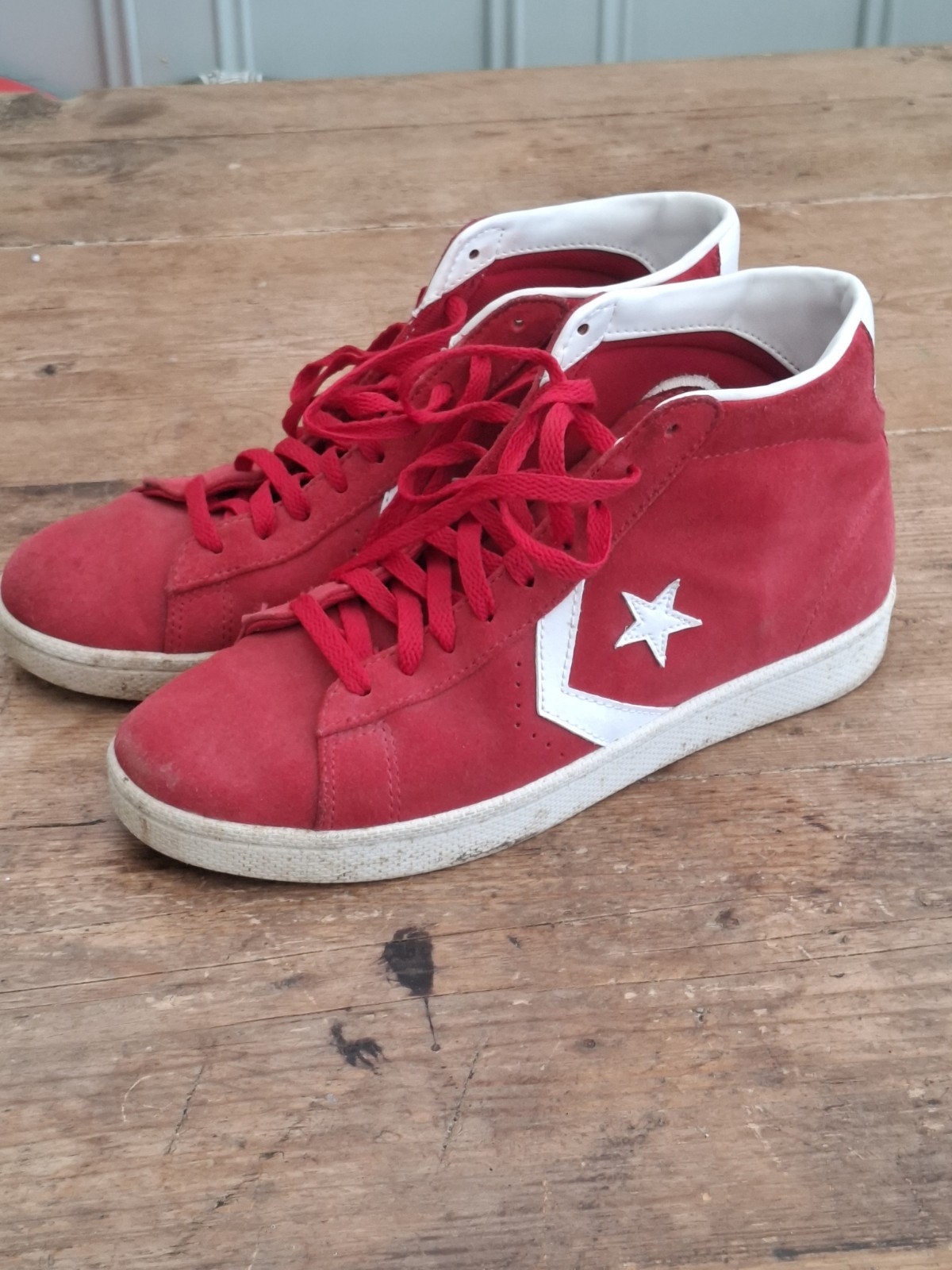 Converse Pro leather 76 Mid. Red suede. Excellent condition. Size 7.5 UK