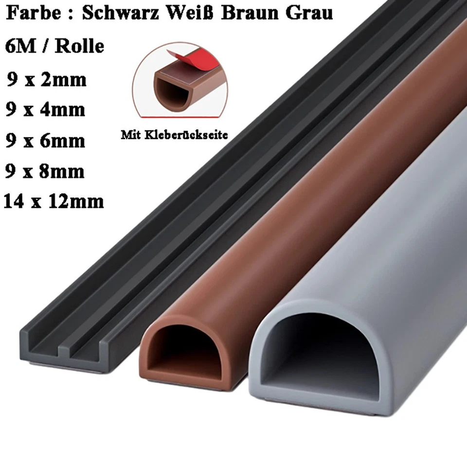 6M Fensterdichtung Selbstklebend Silikondichtung Türdichtung Dichtband Dichtung - Bild 2 von 4