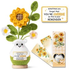 Emotional Support Crochet Sunflower Inspirational Gift for Women and Friends