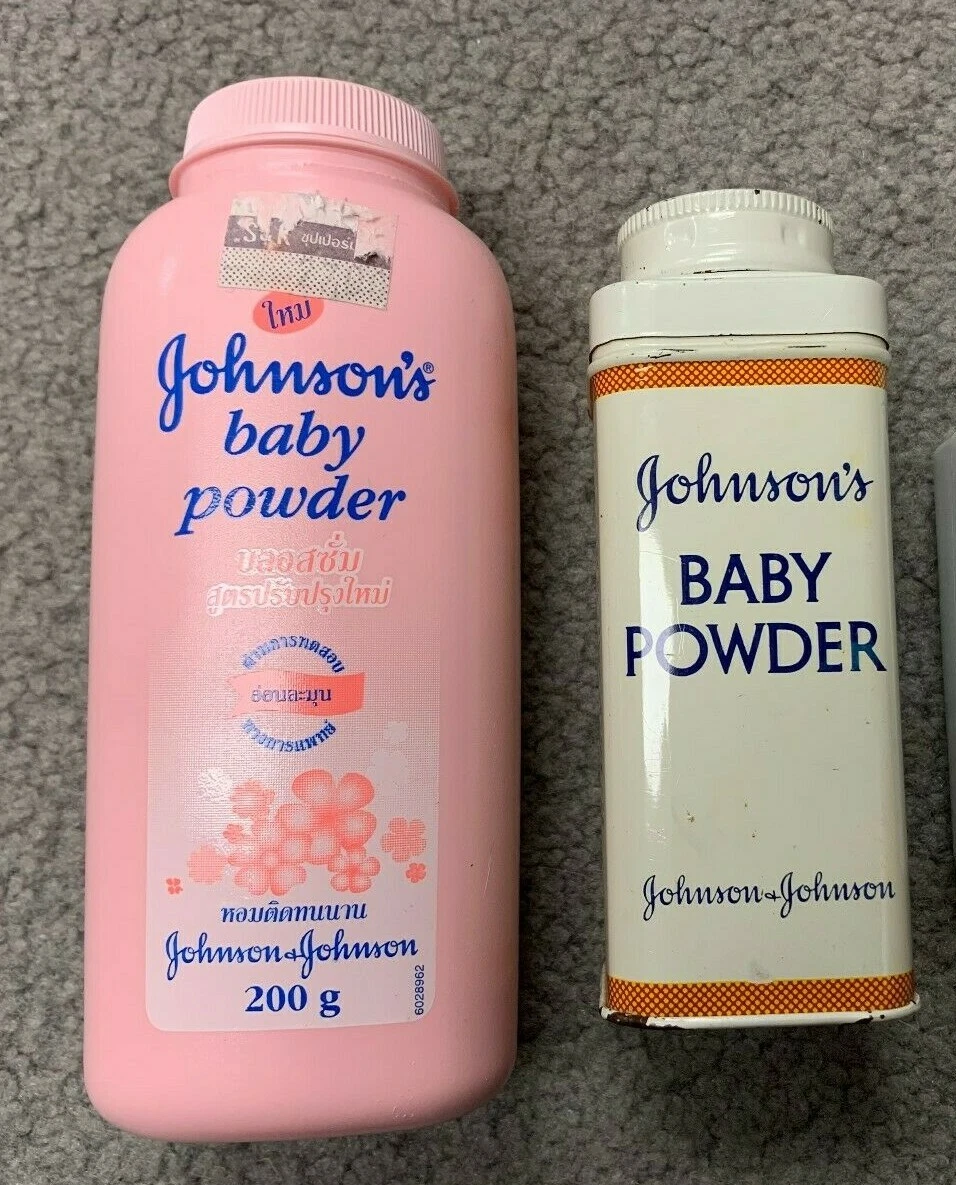 Vintage 2 X Johnson's Baby Powder 4 oz & 200g containers--All have powder