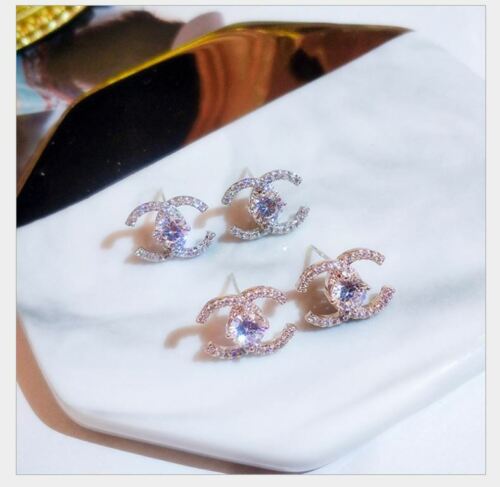 New Fashion Women Lady Elegant Crystal Rhinestone Ear Stud Earrings Gift X shape - Picture 1 of 22