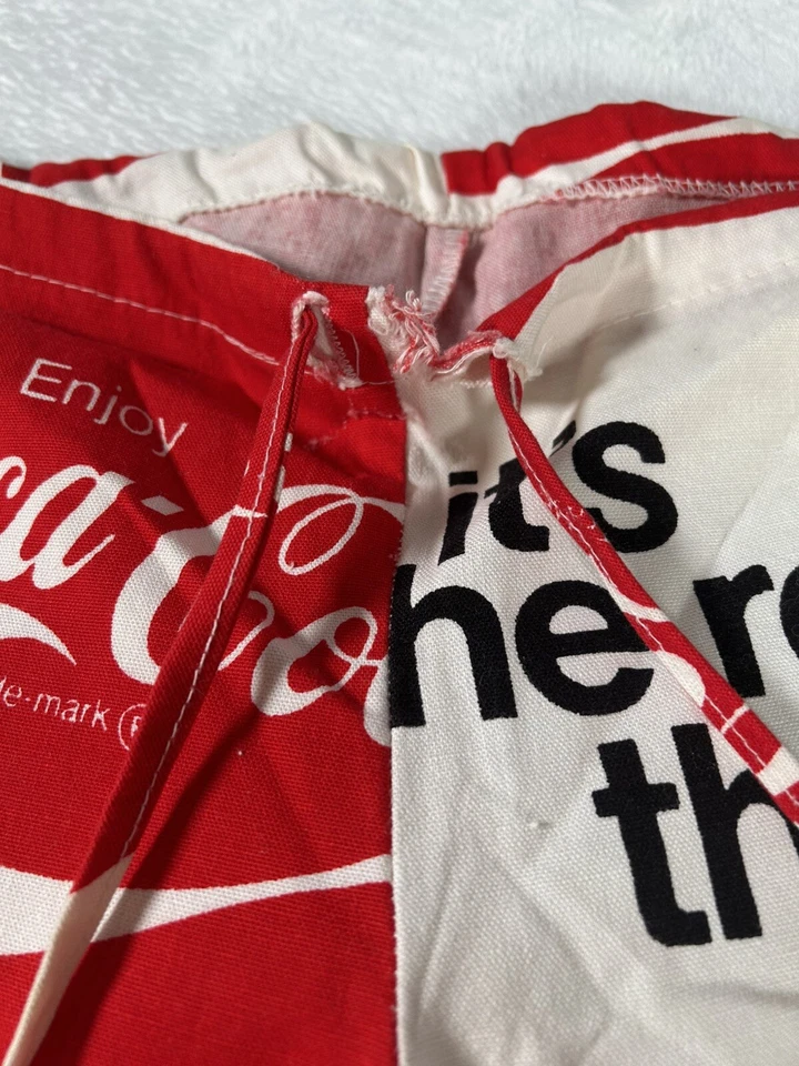 Pantalones Coca Cola Vintage Campana Parte Inferior Playa Cordón Coleccionable Novedad Años 70 34W Foto 3 de 4