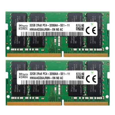 SK hynix 64GB (32GB×2) DDR4 3200MHz メモリ Hynix 64GB (2X32GB) DDR4 3200MHz PC4-25600 2RX8 SODIMM Memory Ram