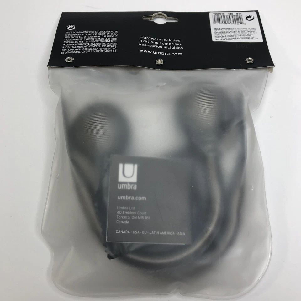 Juego de 2 cortinas de pomo de puerta acanalado Umbra metal oscuro Foto 4 de 4