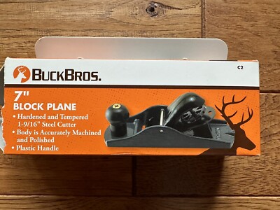 Buck Bros 7 Inch Block Plane Tempered Steel Cutter New in Box