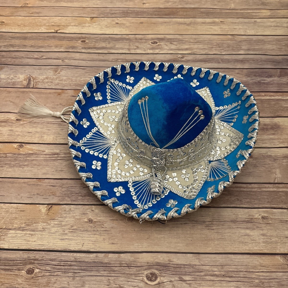 Santiago Four Button Blue Striped Hat NWOT Colonial Collection | Bruno Capelo main image 4