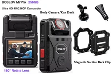 BOBLOV 4K 2160P GPS Body Worn Camera Inter 256GB Body Camera with Audio 4000mAh