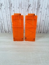 Lot of 2 Orange, Clear NERF N-Strike Elite 12 Round Dart Ammo Clip Magazine