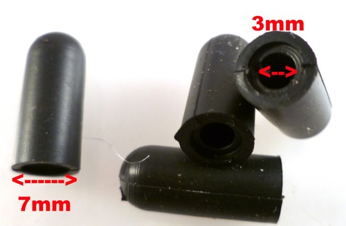 Push On Soft Rubber Black Switch Cap OD 7mm ID 3mm 6 Pieces OM1168A - Picture 2 of 9