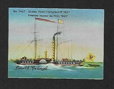  Plakat Briefmarke Lindt & Sprungli Nr.1487 Erste Rhein- Dampfverschiebung in 1827 (1930er Jahre)