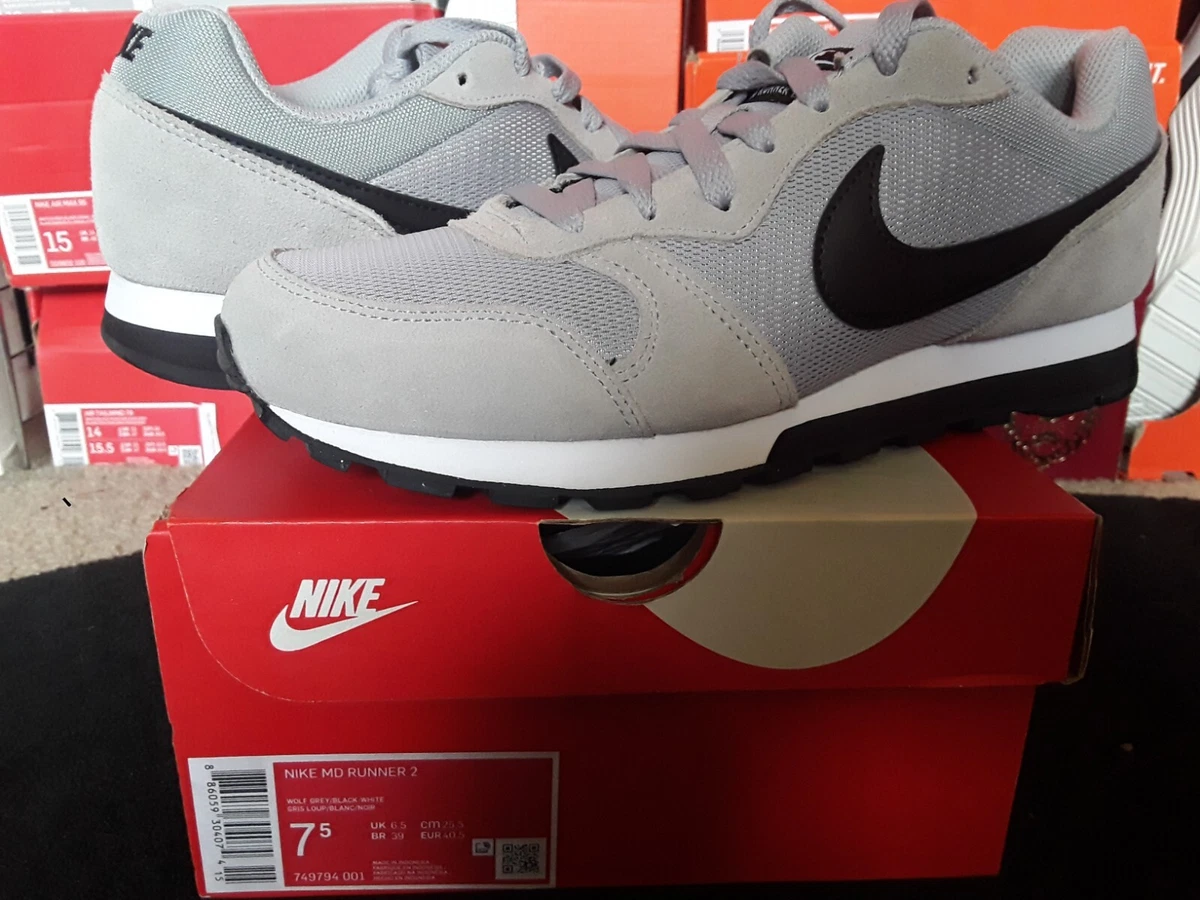 nicotina Arreglo Es mas que Nike Air MD Runner 2 Trainer Leather Suede Mesh Wolf Grey Black White  749794 001 | eBay