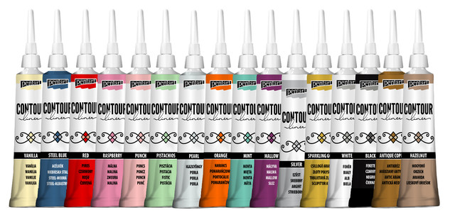 Pentart Konturfutter, Relief Outliner Paste für Glas Decoupage Sammelalbum 20ml