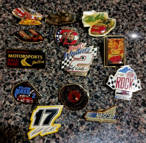 NASCAR Enamel Metal Hat Pin Lot Of 13 Kenseth Elliott Gordon Irvan Biffle Rock - Picture 1 of 5