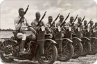 WWII SOLDIERS ON A HARLEY DAVIDSON  All Metal  Tin Sign 8 x 12  Vintage