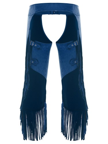 Men Pants Riding Costume Theme Casual Wear Fashion Cowboy Carnivals Chaps Rave - Picture 36 of 58