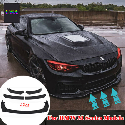 4PCS Glossy Black Car Front Bumper Splitter Lip Chin For 14-17 M3 F80 M4 F82