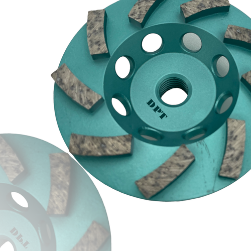 Confezione 5 Ruote 4 Pollici Diamantate Turbo Cup Rettifica Calcestruzzo Muratura 5/8"-11 Filettatura - Foto 5 di 13