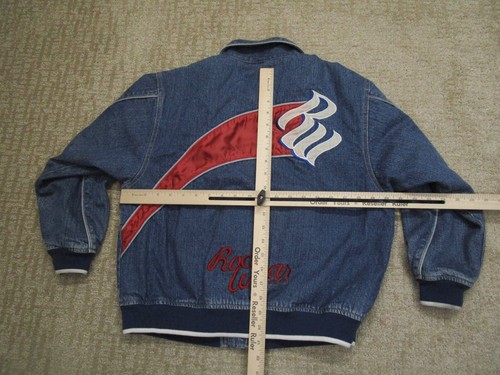 Vintage Rocawear Denim Jacket Men Medium Blue Embroidered Hip Hop Streetwear 90s - Picture 6 of 10