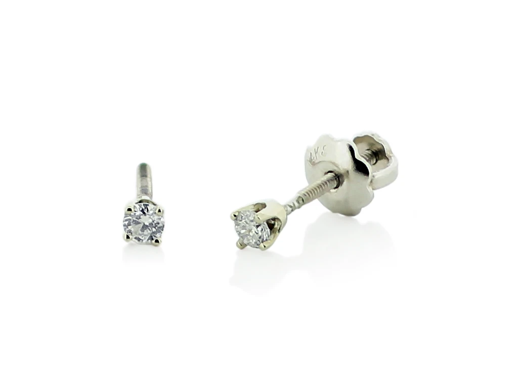 NVision Round Diamond Earrings For Kids, 2 Gms, 14 Kt at Rs 18000/pair in  Mumbai